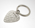 View Silver Hammered Effect Plectrum Keyring in detail